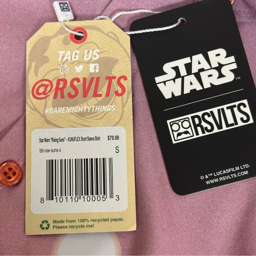 NWT RSVLTS Star Wars Tatooine Print Button-Up Shirt Small - Picture 7 of 9